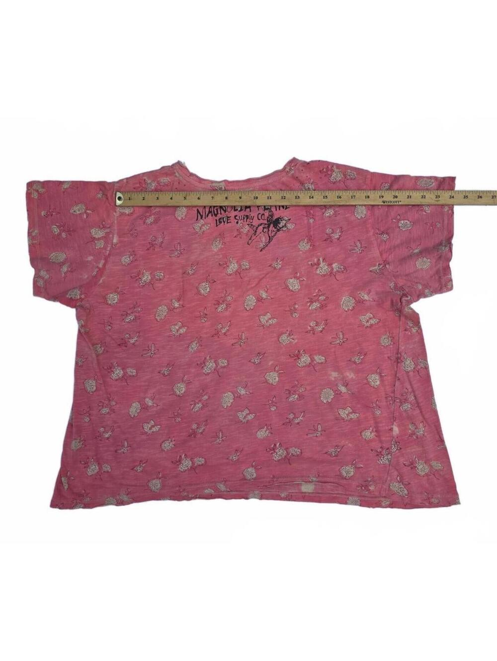 Magnolia Pearl Nectar Floral Boyfriend Tee in La Tuna- One Size Cotton - Picture 11 of 15